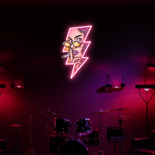 Women Face GTA Style UV Neon Sign