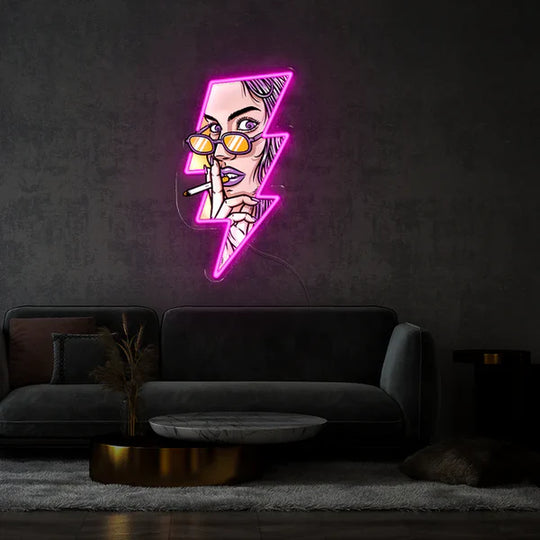 Women Face GTA Style UV Neon Sign