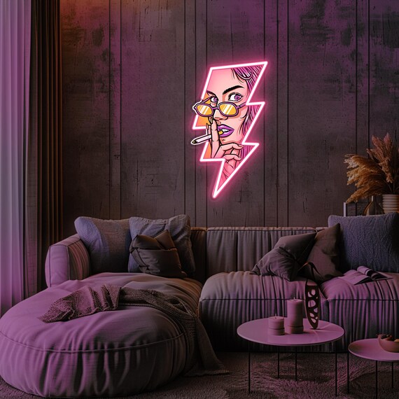 Women Face GTA Style UV Neon Sign