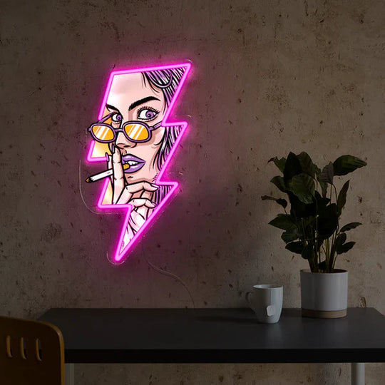 Women Face GTA Style UV Neon Sign