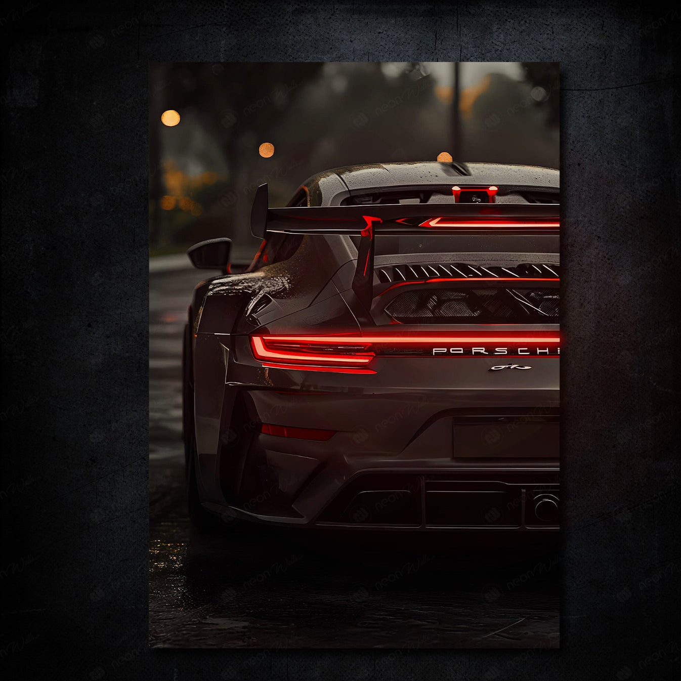 Porsche 911 GT3 RS | LED Neon Frame Poster