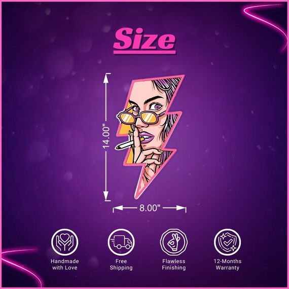 Women Face GTA Style UV Neon Sign