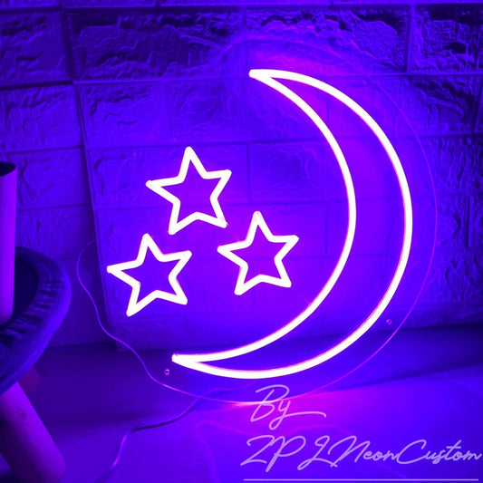 Stars And Moon Neon Sign